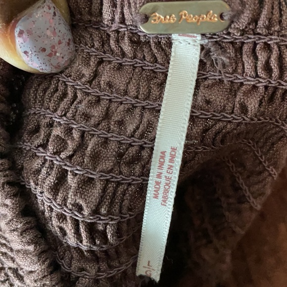 Free People Collette Linen Blend brown mini dressL - Picture 2 of 10